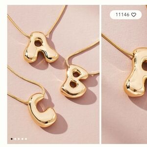 NWOT Anthropologie Bubble Letter Monogram Necklace